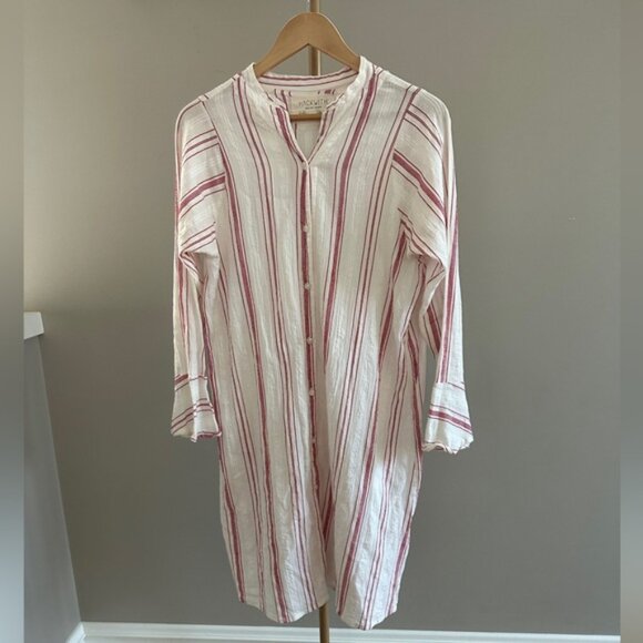 Hackwith Design House HDH Hal Button Down Shirt Dress Tunic Striped XS … - Picture 6 of 6